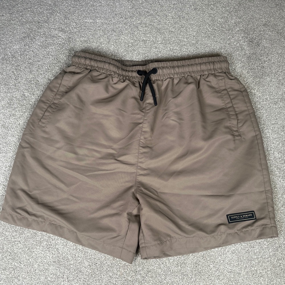 Supply & Demand‎ Drawstring Shorts Casual Activewear Lounge Size M Tan Elastic